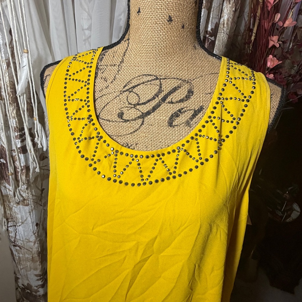 Harper Vibrant Yellow Embellished Tank Top